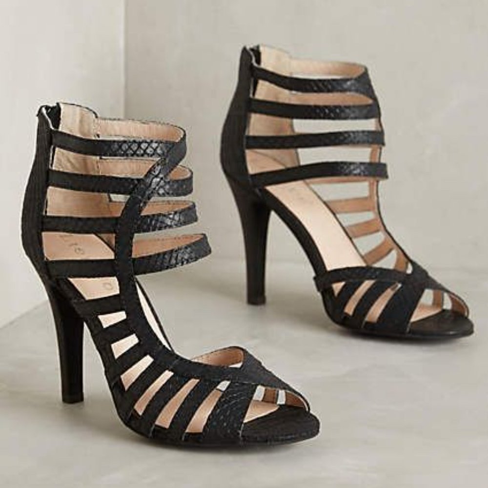 Anthropologie Lien Do Maravilla Strappy Sandals Black Sz 7.5